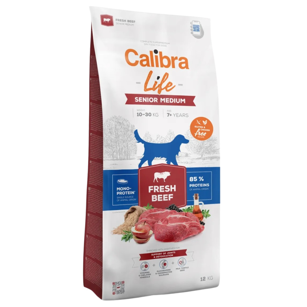 CALIBRA Life Senior Medium Fresh Beef - suché krmivo pro psy - 12kg - foto 1