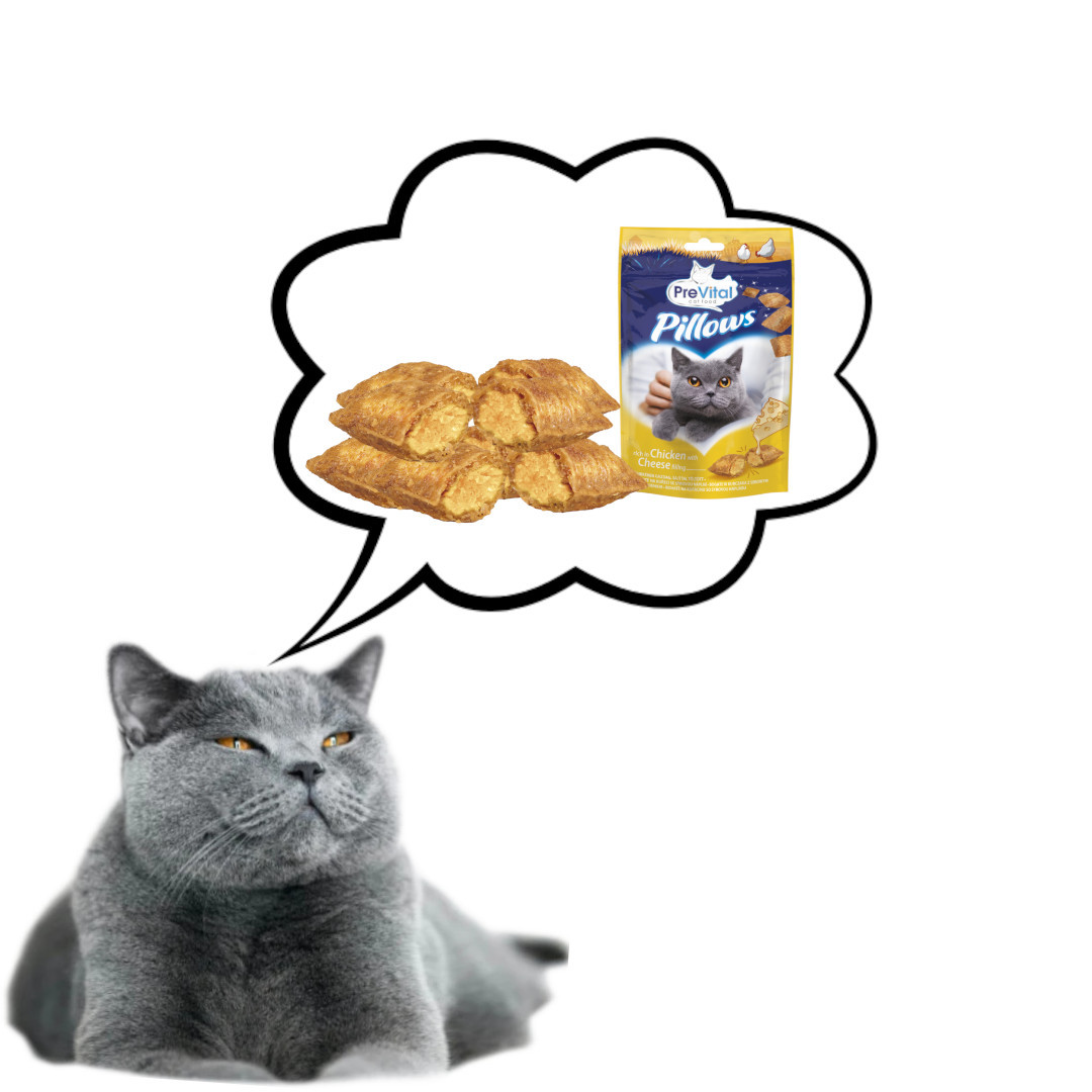 PREVITAL Pillows Chicken with cheese - pamlsek pro kočky - 60g - foto 6