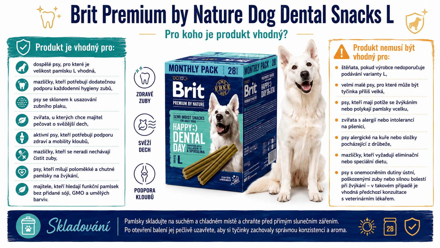 BRIT Premium by Nature Dog Dental snacks L - pamlsek pro psa - 28 ks - foto 2