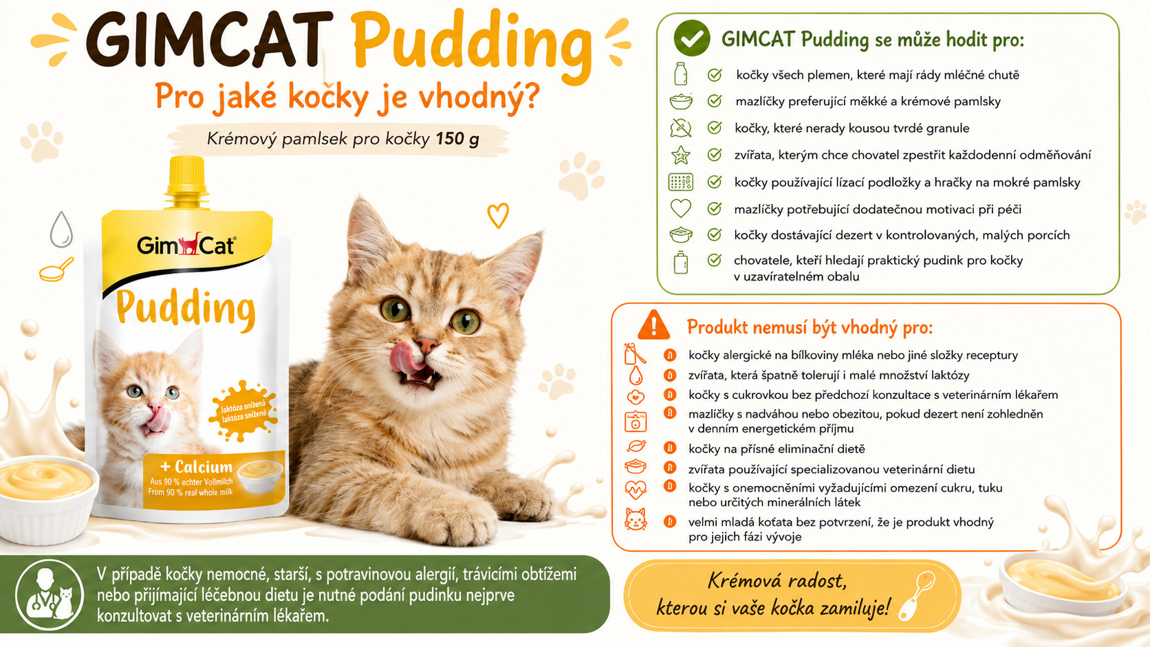GIMCAT Pudding - pamlsek pro kočky - 150g - foto 2