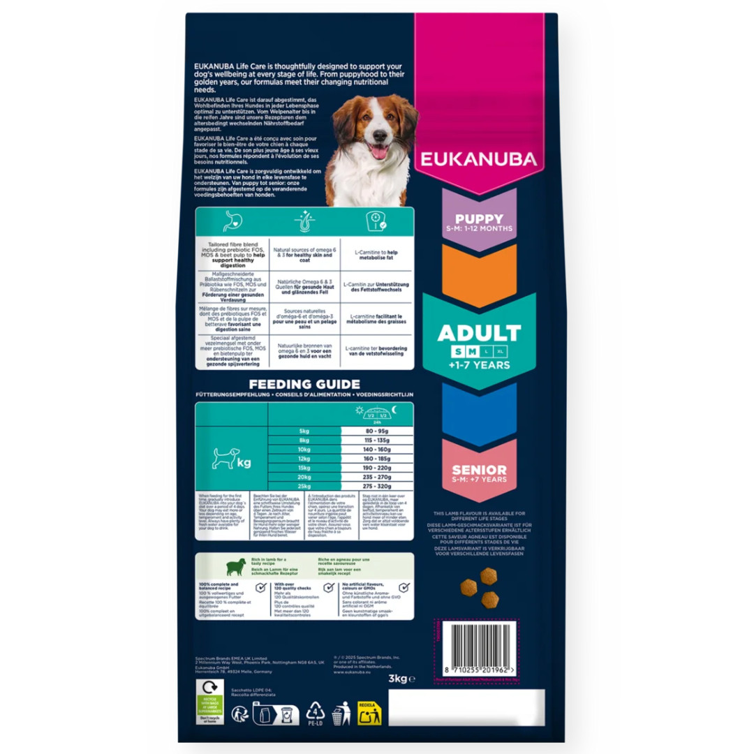 EUKANUBA Adult Small/Medium Rich in lamb & rice - suché krmivo pro psy - 12kg - foto 3