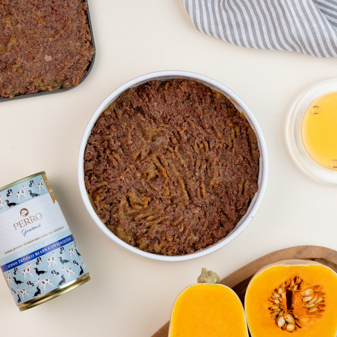 PERRO Gourmet Junior Horse with pumpkin - vlhké krmivo pro psy - 800g - foto 2