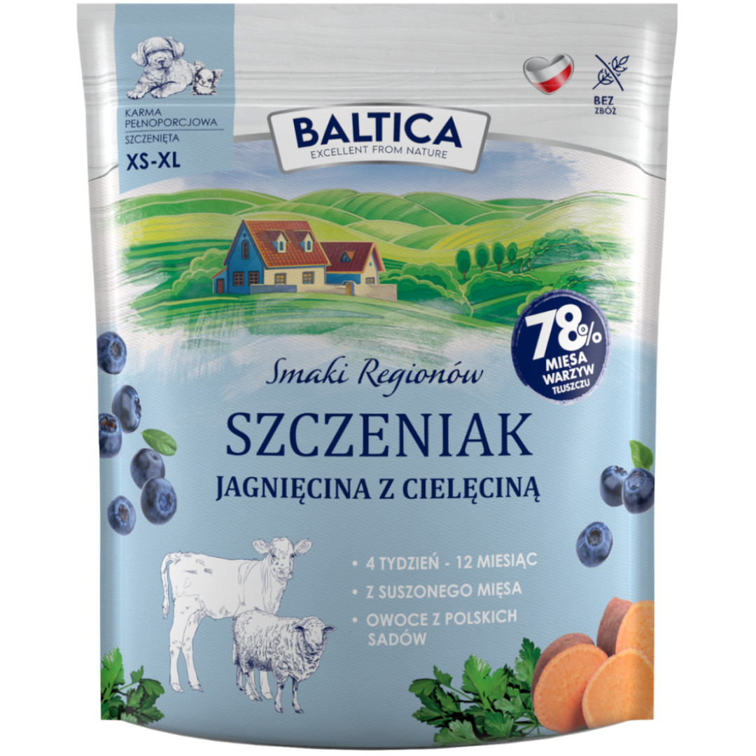 BALTICA Smaki regionów Junior Lamb with veal - suché krmivo pro psy - 1kg - foto 1