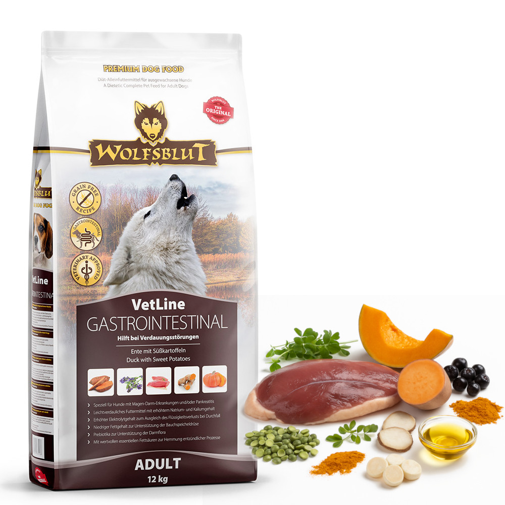WOLFSBLUT VetLine Gastrointestinal Duck - suché krmivo pro psy - 12kg - foto 6