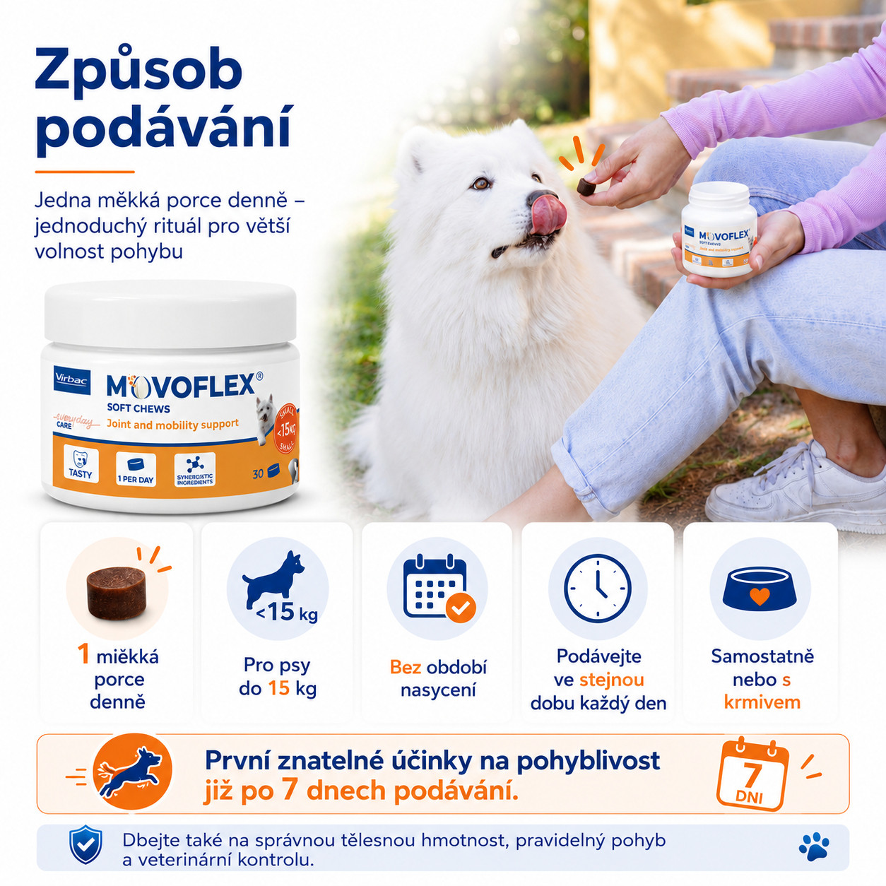 VIRBAC Movoflex S Joints - doplňky stravy pro psy - 30 ks - foto 2