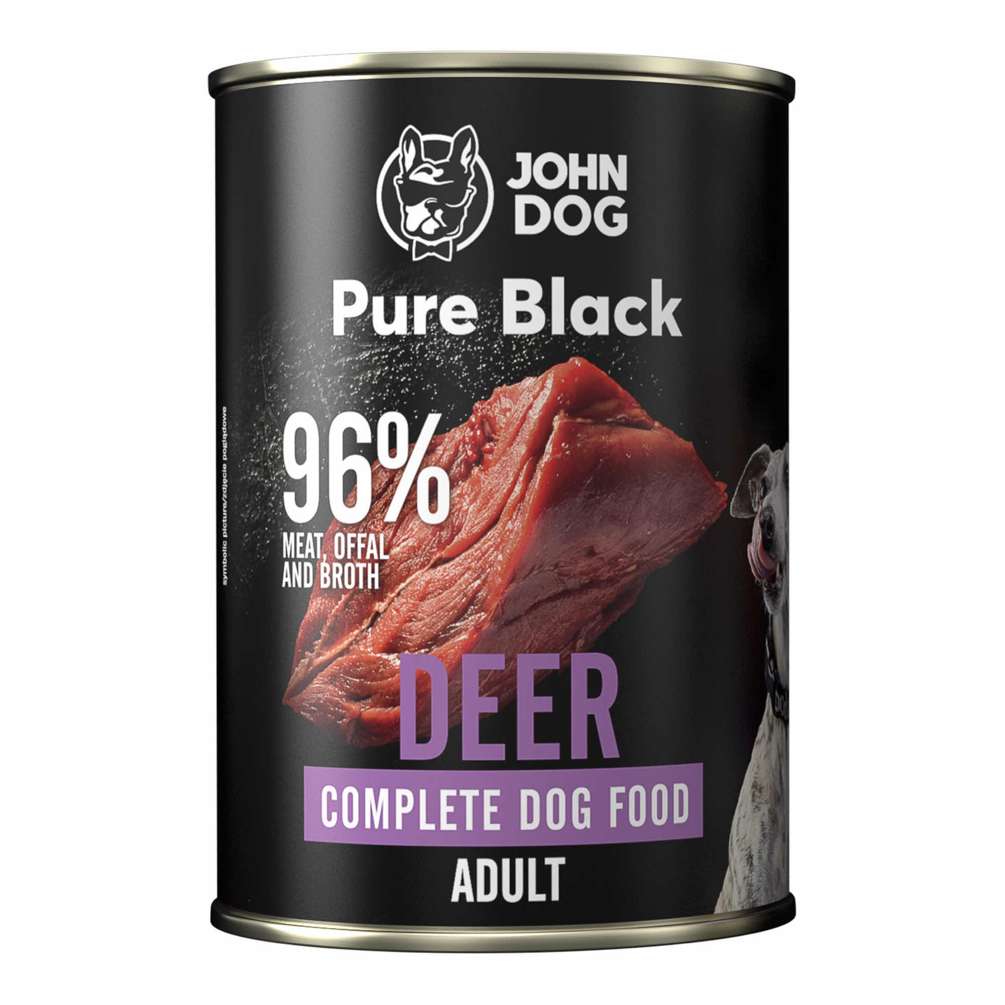 JOHN DOG Pure Black Mono Deer - vlhké krmivo pro psy - 400g - foto 1