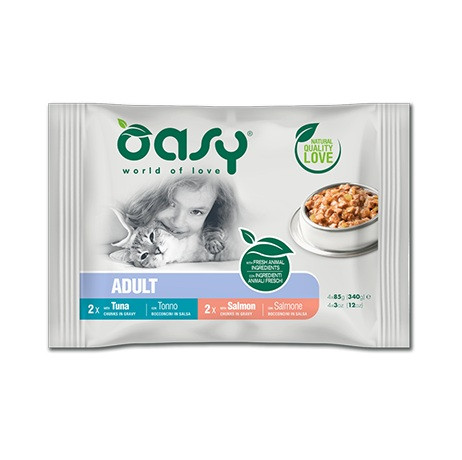 OASY Chunks in gravy Multipack Fish selection Box - mokré krmivo pro kočky - 4x85g - foto 1