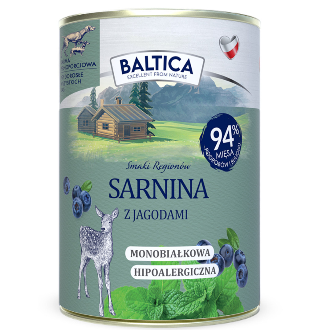 BALTICA Smaki regionów Mono Roe deer with berries - vlhké krmivo pro psy - 400g - foto 1