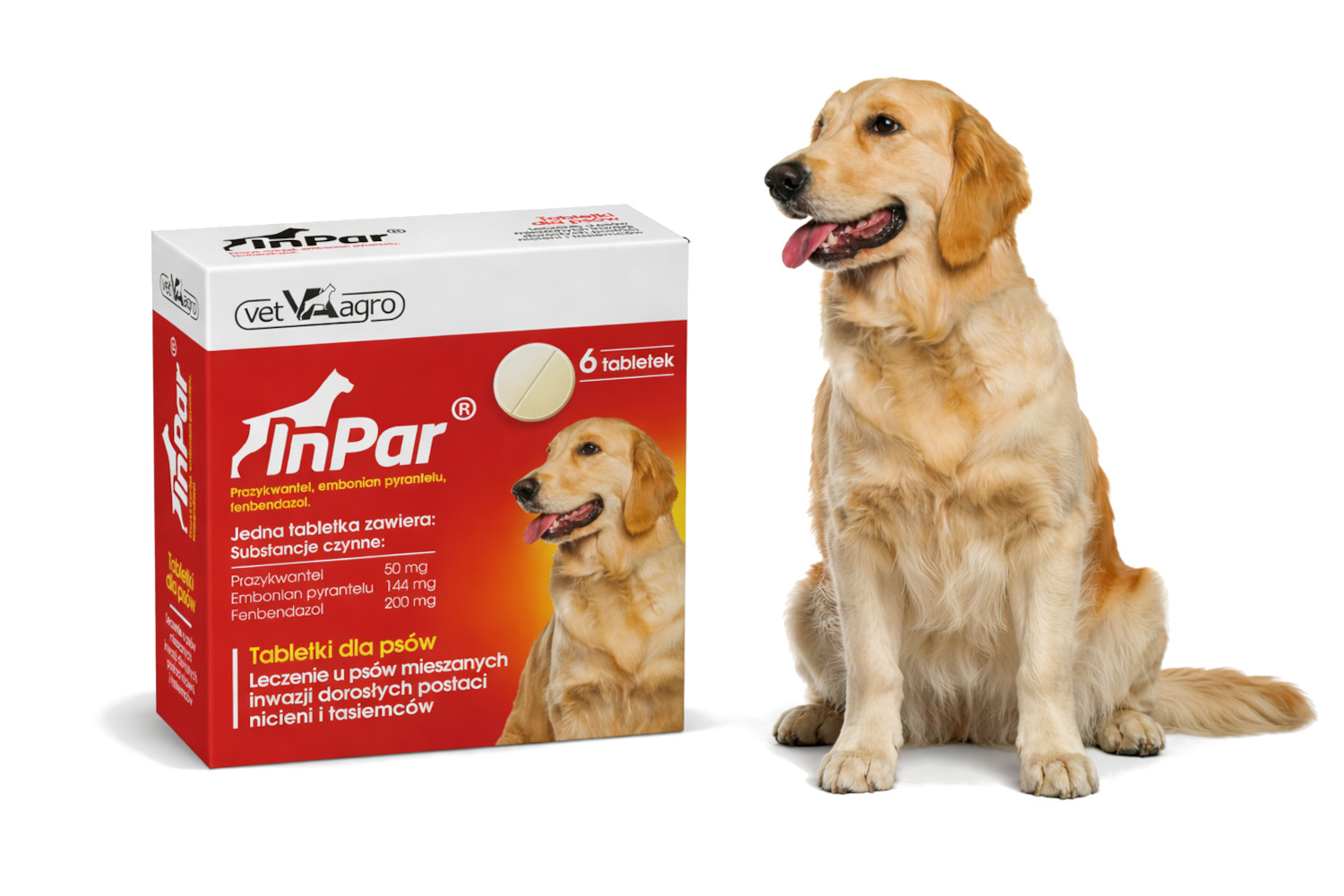 VETAGRO InPar - odčervovací tableta pro psy - 6 ks - foto 2