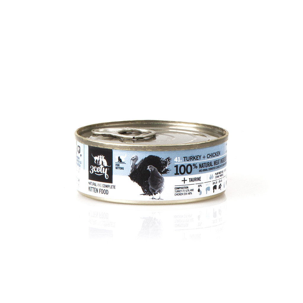 3COTY Turkey with chicken For kittens - mokré krmivo pro kočky - 80g - foto 1
