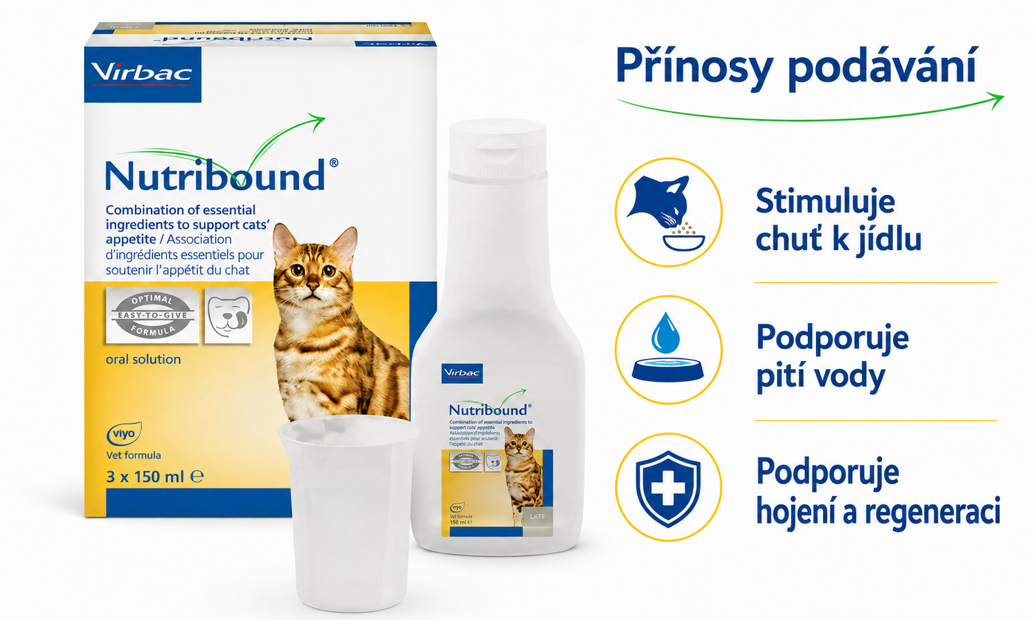 VIRBAC Nutribound Convalescence - potravinové doplňky pro kočky - 3x150ml - foto 1
