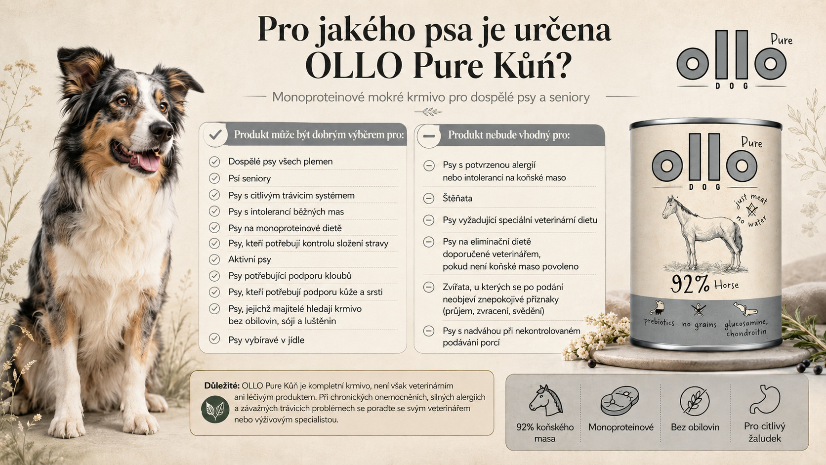 OLLO Pure Kůň Mono - mokré krmivo pro psy - 850g - foto 5