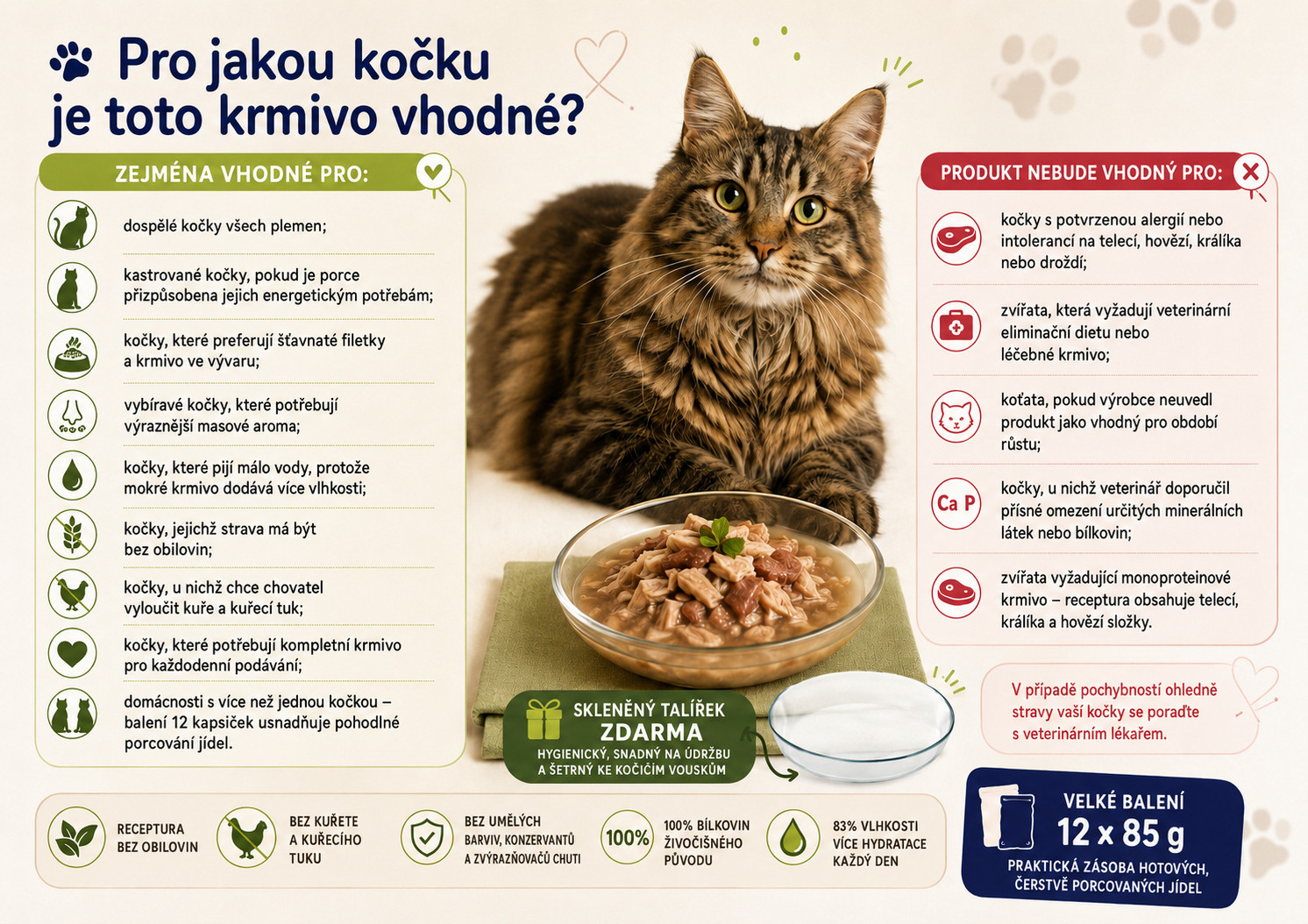 ANIMAL ISLAND Everyday Veal and rabbit in broth Box - mokré krmivo pro kočky - 12x85g + talířek zdarma - foto 2