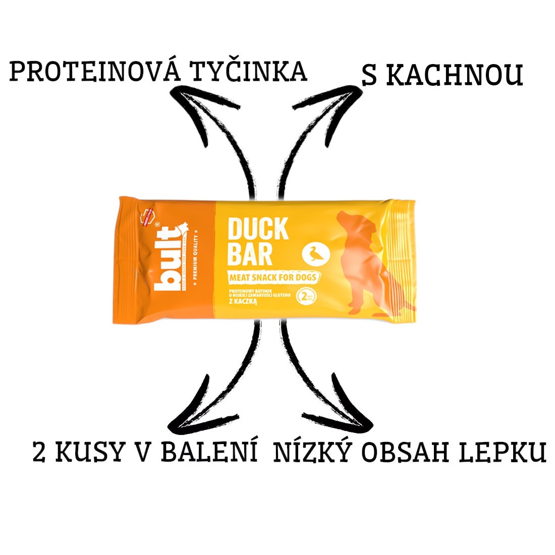  BULT Duck Bar Proteinová tyčinka s kachnou - pamlsek pro psy - 75g - foto 2