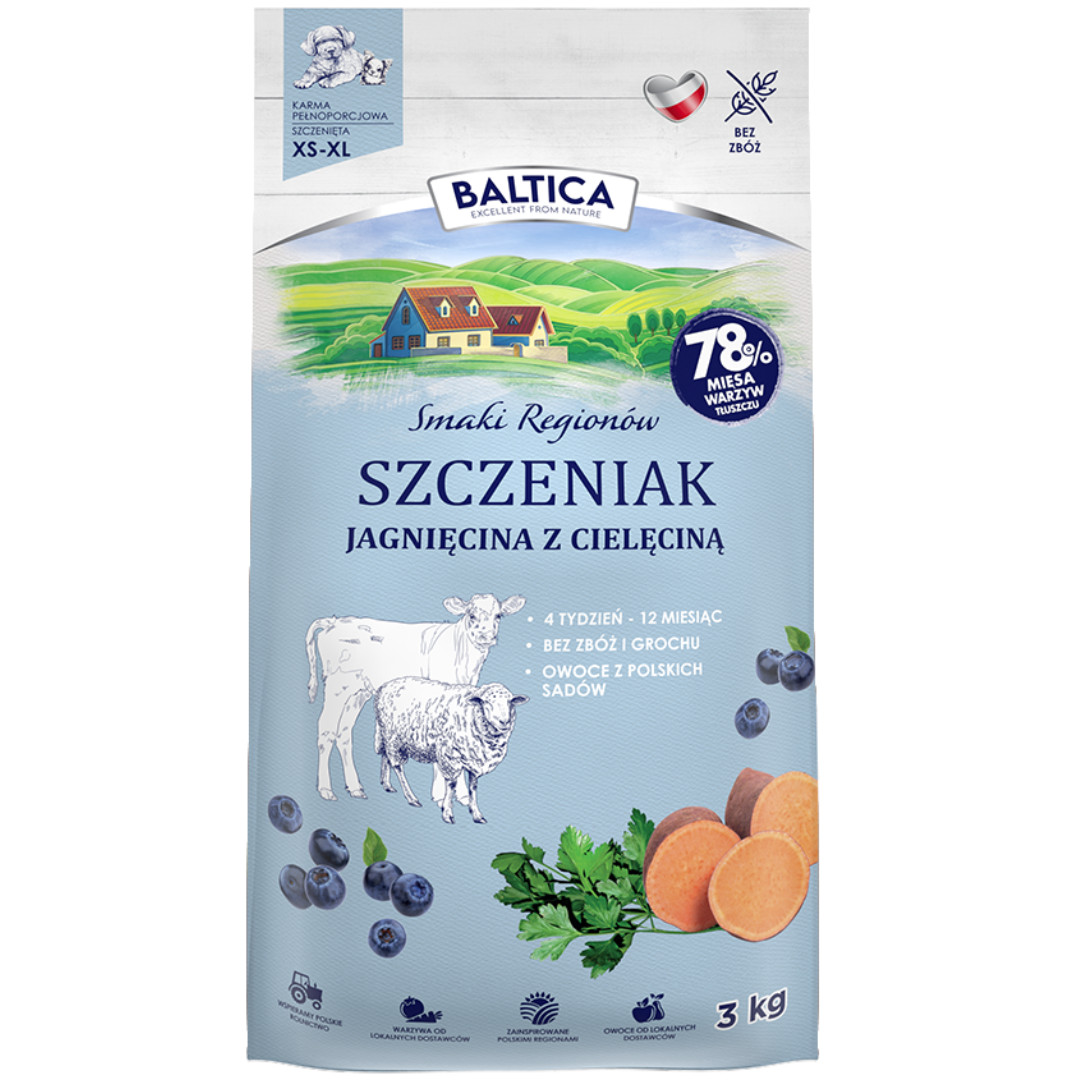 BALTICA Smaki regionów Junior Lamb with veal - suché krmivo pro psy - 3kg - foto 1