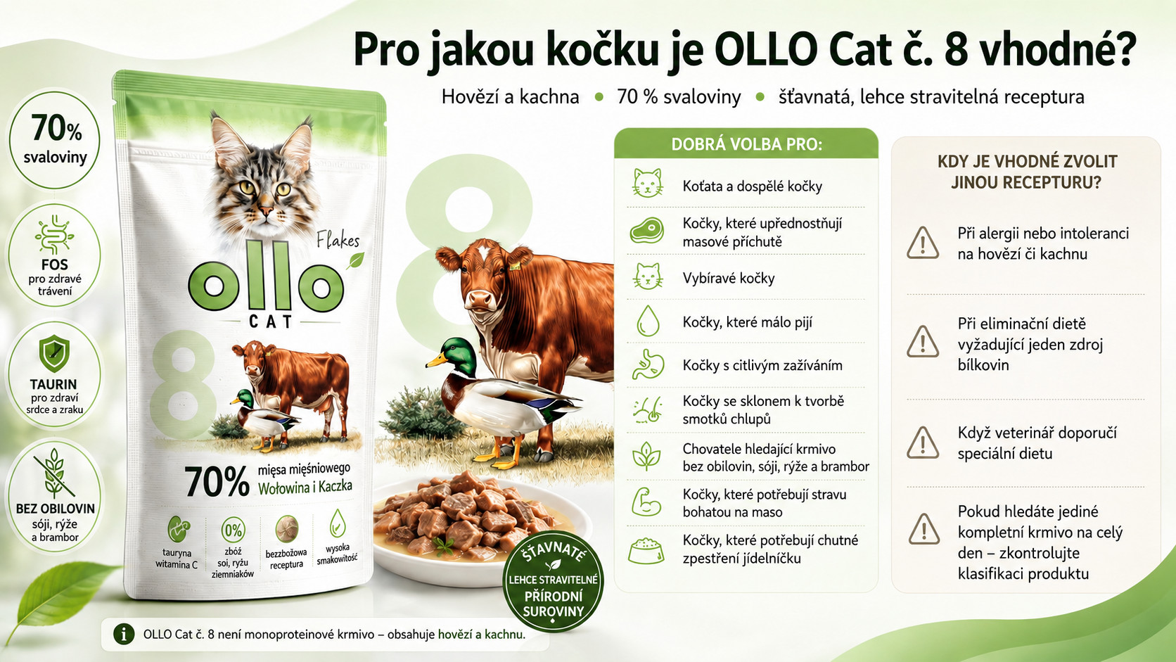 OLLO Cat No. 8 Beef and duck - mokré krmivo pro kočky - 85g - foto 5