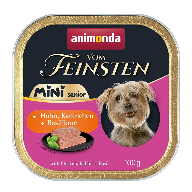 ANIMONDA Vom Feinsten Senior Mini Chicken with rabbit and basil - vlhké krmivo pro psy - 100g - foto 1