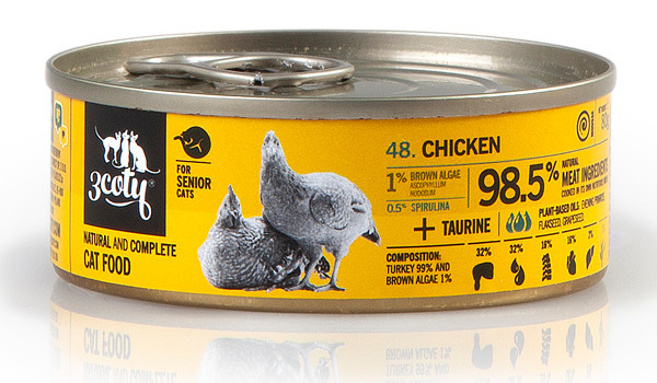 3COTY Chicken with spirulina Senior - mokré krmivo pro kočky - 6x80g - foto 1