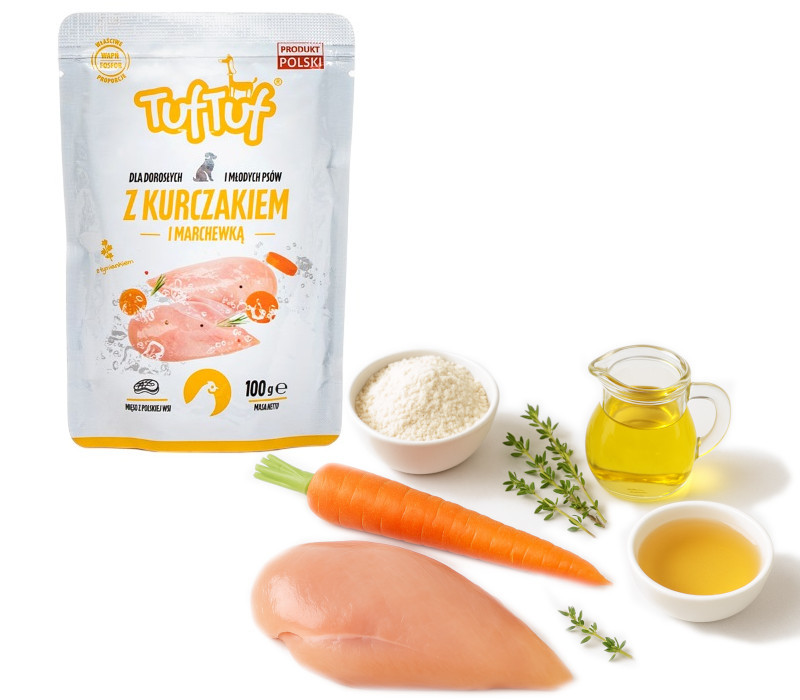 TUF TUF with chicken and carrot - vlhké krmivo pro psy - 100g - foto 3
