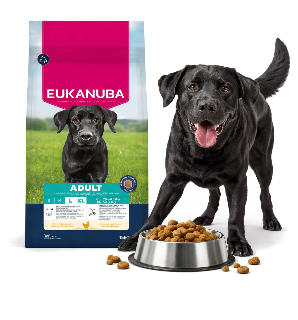 EUKANUBA Adult L XL Rich in chicken - suché krmivo pro psy - 15kg - foto 4