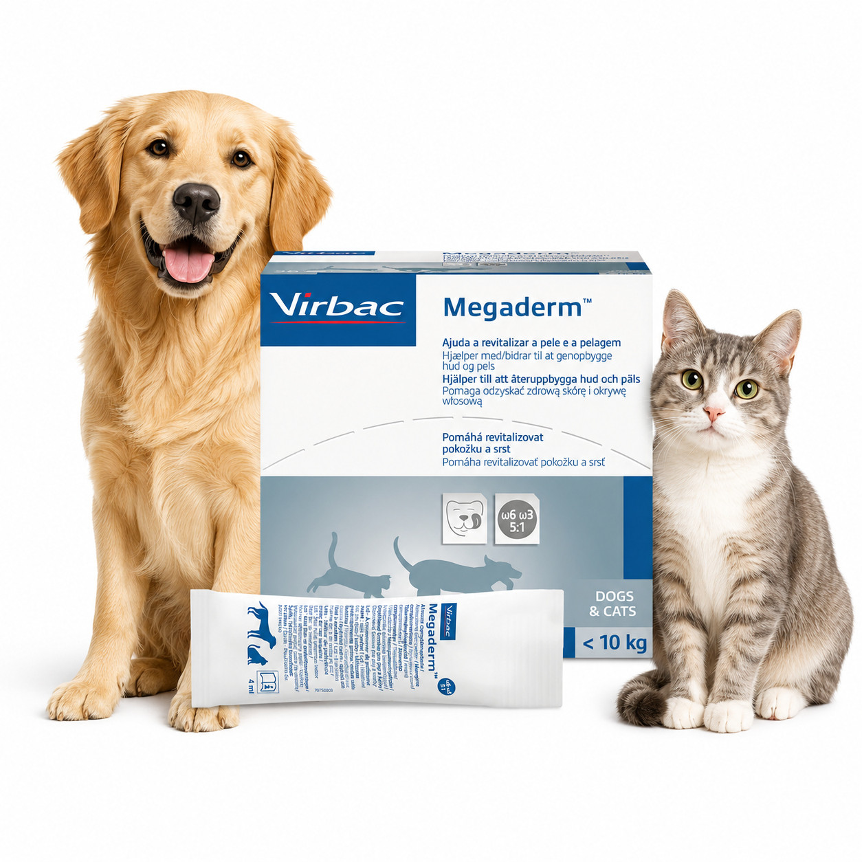 VIRBAC Megaderm mastné kyseliny posilující kůži a srst - doplňky stravy pro psy a kočky - 28x4ml - foto 4