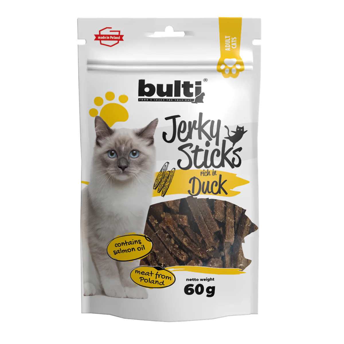BULTI Jerky sticks rich in duck - pamlsek pro kočky - 60g - foto 3