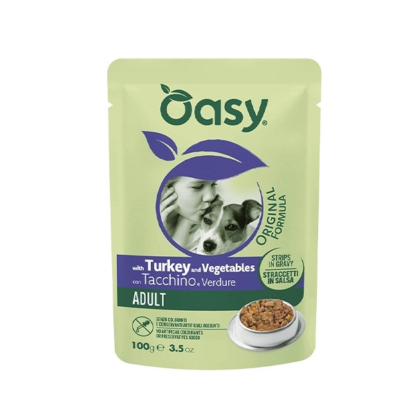 OASY Strips in Gravy Adult with Turkey and vegetables - vlhké krmivo pro psy - 100g - foto 1
