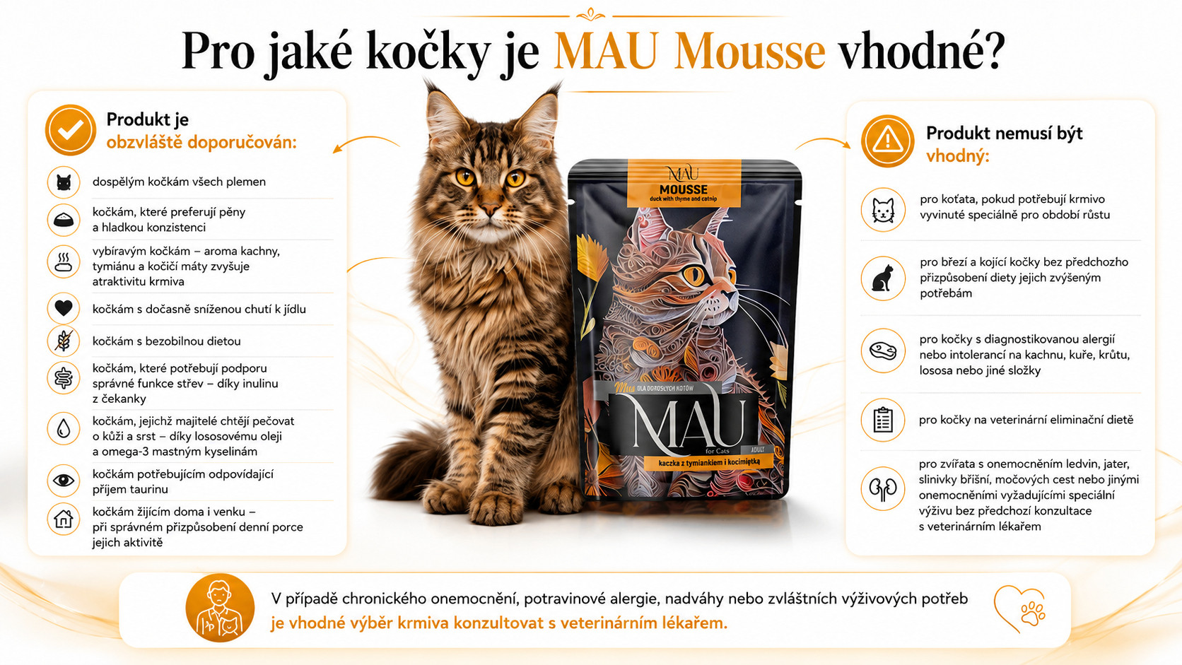 MAU Mousse MIX příchutí - mokré krmivo pro kočku - 6x85g - foto 4