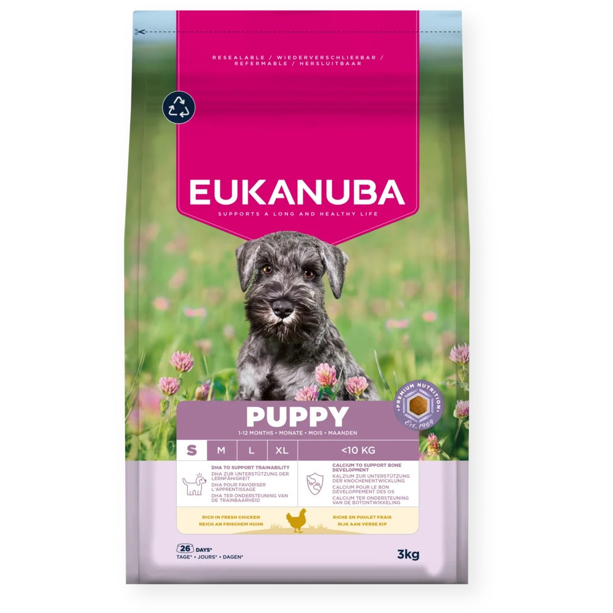 EUKANUBA Puppy Small Rich in chicken- suché krmivo pro psy - 3kg - foto 1