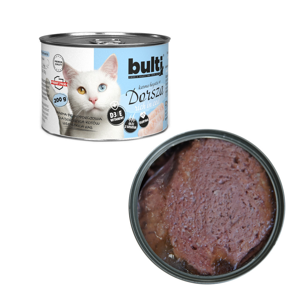 BULTI Rich in cod - mokré krmivo pro kočky - 12x200g - foto 1
