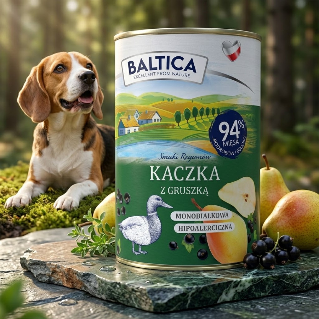 BALTICA Smaki regionów Mono Duck with pear - vlhké krmivo pro psy - 400g - foto 2