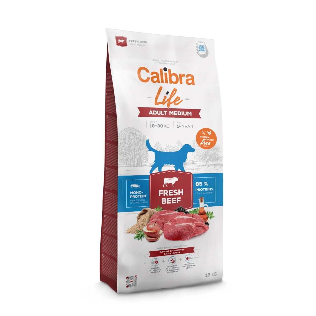 CALIBRA Dog Life Adult Medium Fresh Beef - suché krmivo pro psy - 12kg - foto 1