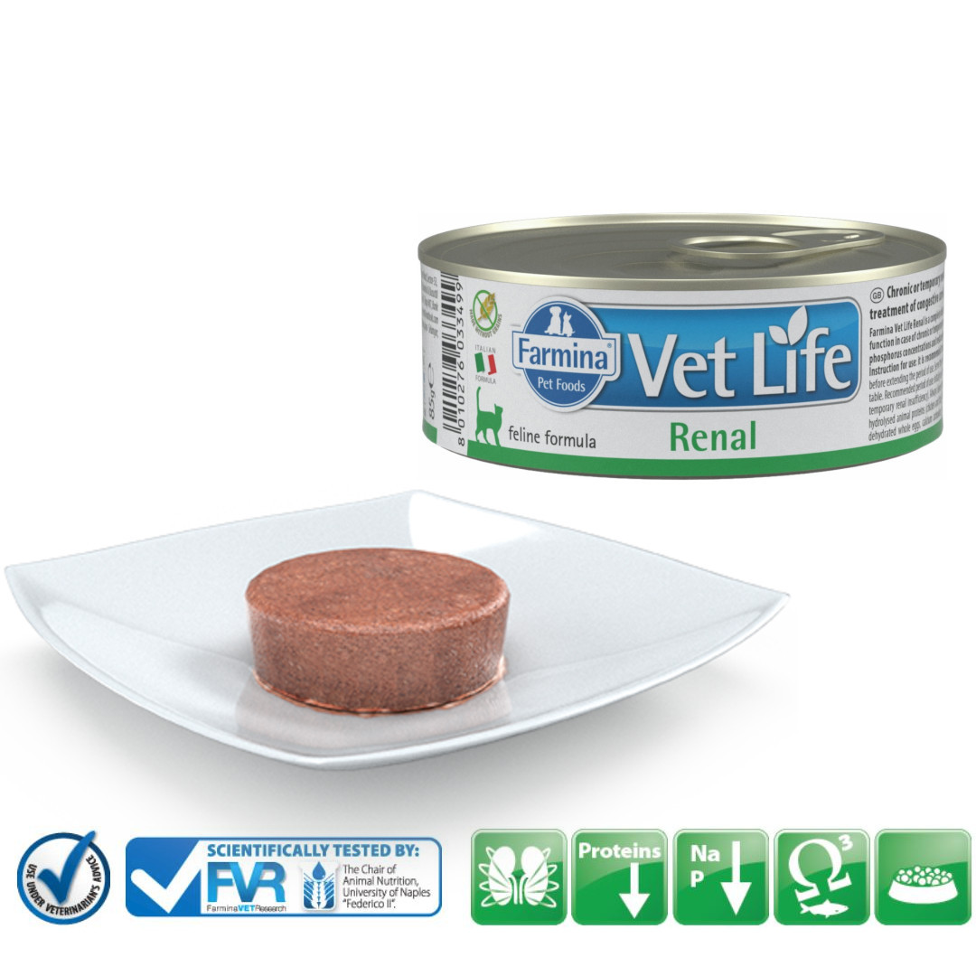 FARMINA Vet Life Natural Diet Cat Renal – mokré krmivo pro kočky – 85 g - foto 2