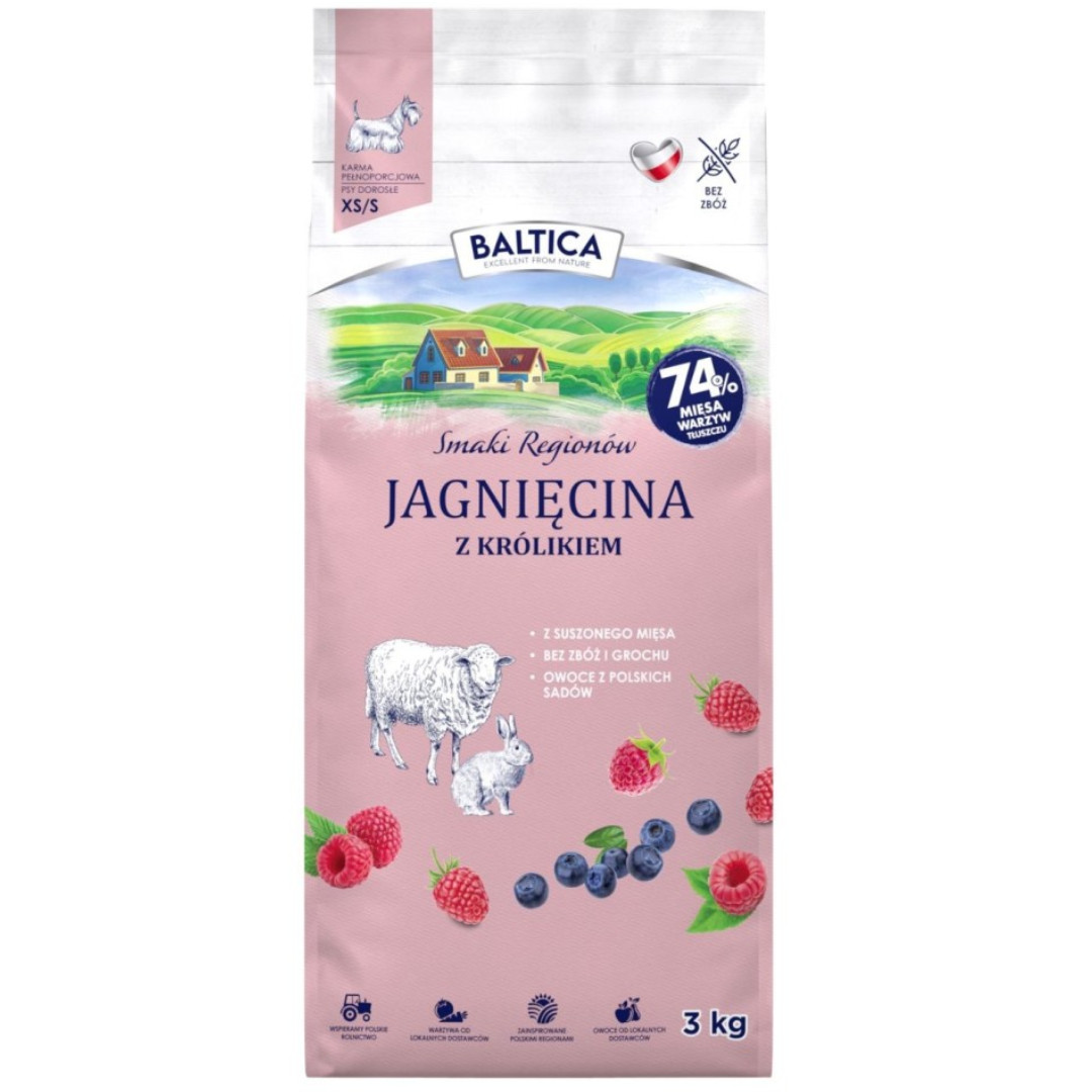 BALTICA Smaki regionów Small breeds Lamb with rabbit - suché krmivo pro psy - 3kg - foto 1