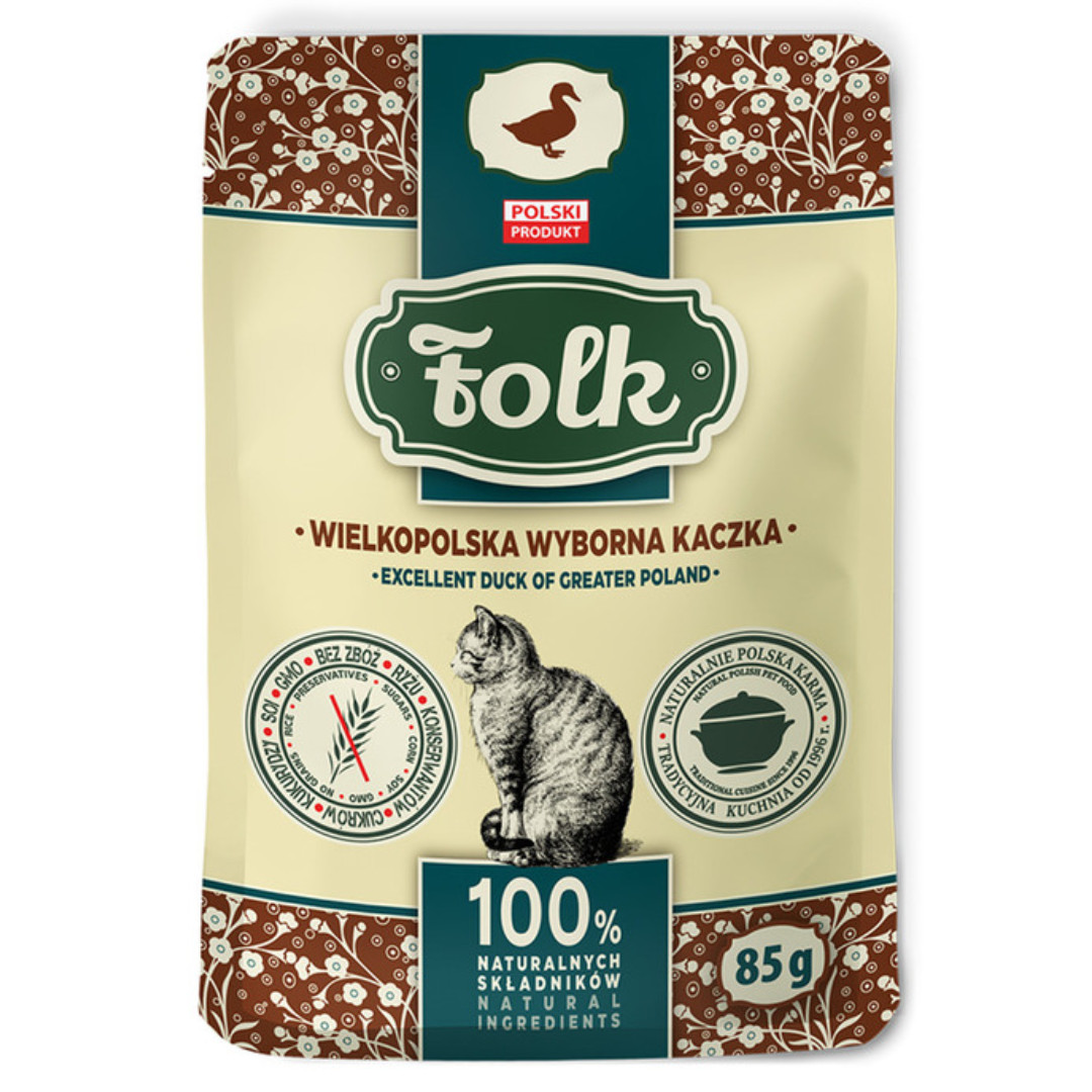 FOLK Velkopolská výborná kachna – mokré krmivo pro kočky – 6x85g - foto 1