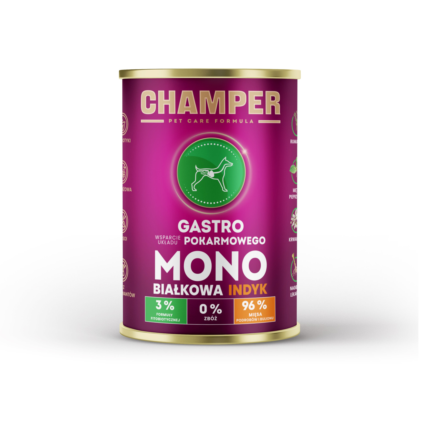 CHAMPER Gastro Monoprotein Turkey - vlhké krmivo pro psy - 400g - foto 2
