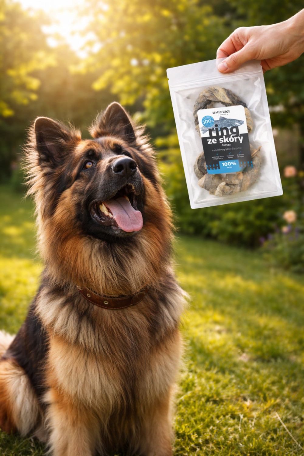 UNISZKI Kroužek z tresčí kůže - pamlsek pro psy - 2 ks - foto 3