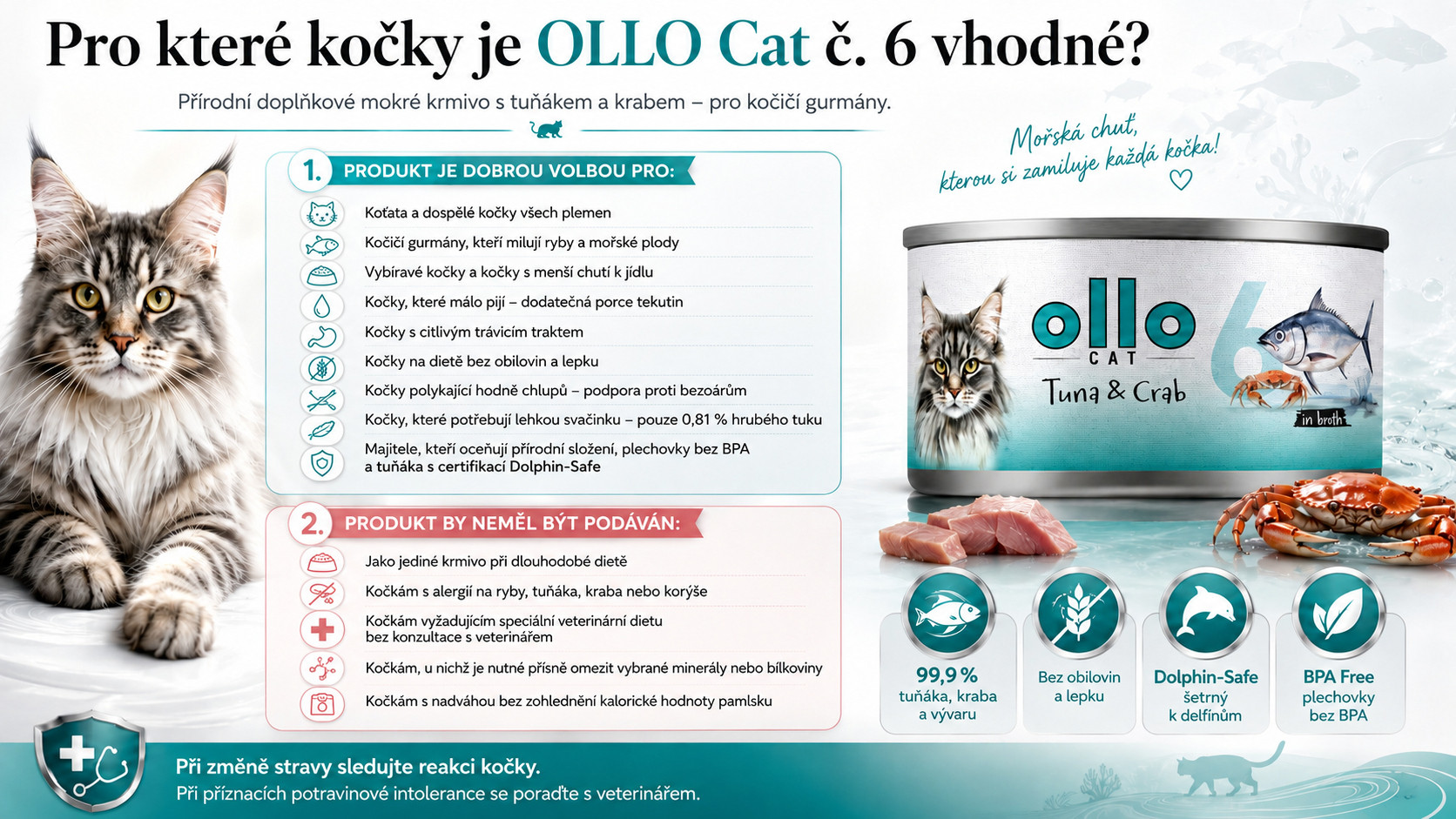 OLLO Cat nr 6 Tuna & Crab in broth - mokré krmivo pro kočky - 70g - foto 6