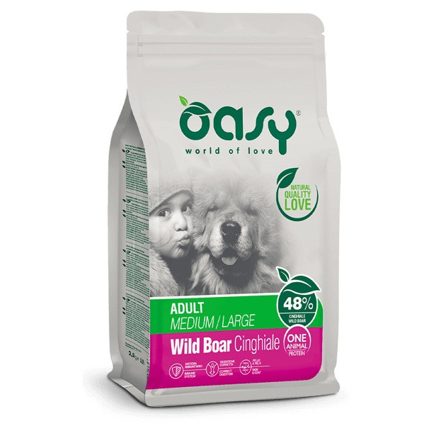 OASY One Animal Protein Adult Medium/Large Wild Boar - suché krmivo pro psy - 12kg - foto 1