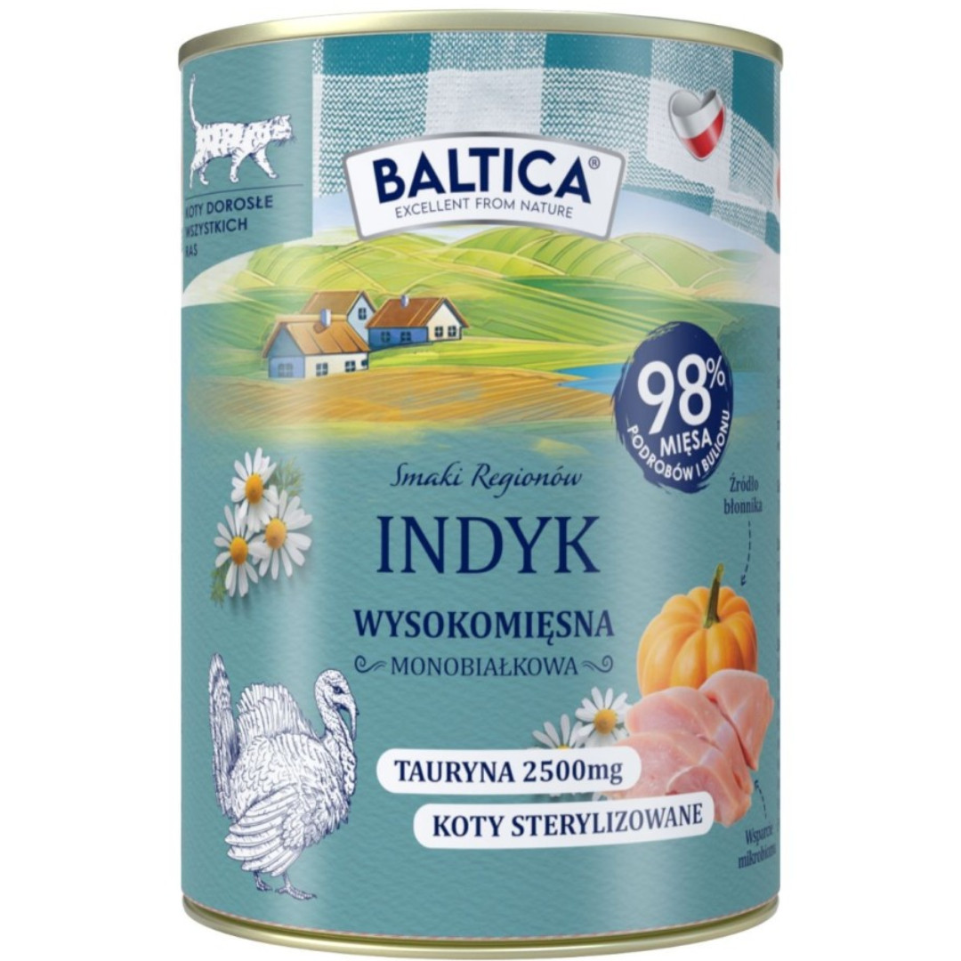 BALTICA Smaki regionów Turkey Mono - mokré krmivo pro kočky - 400g - foto 1