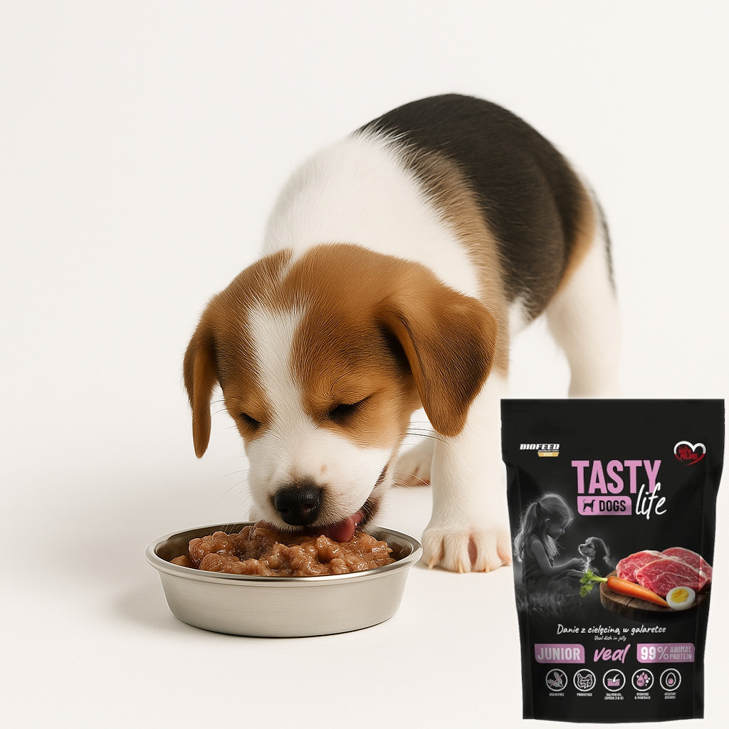 BIOFEED Tasty Dogs Life Junior Veal - vlhké krmivo pro psy - 500g - foto 5