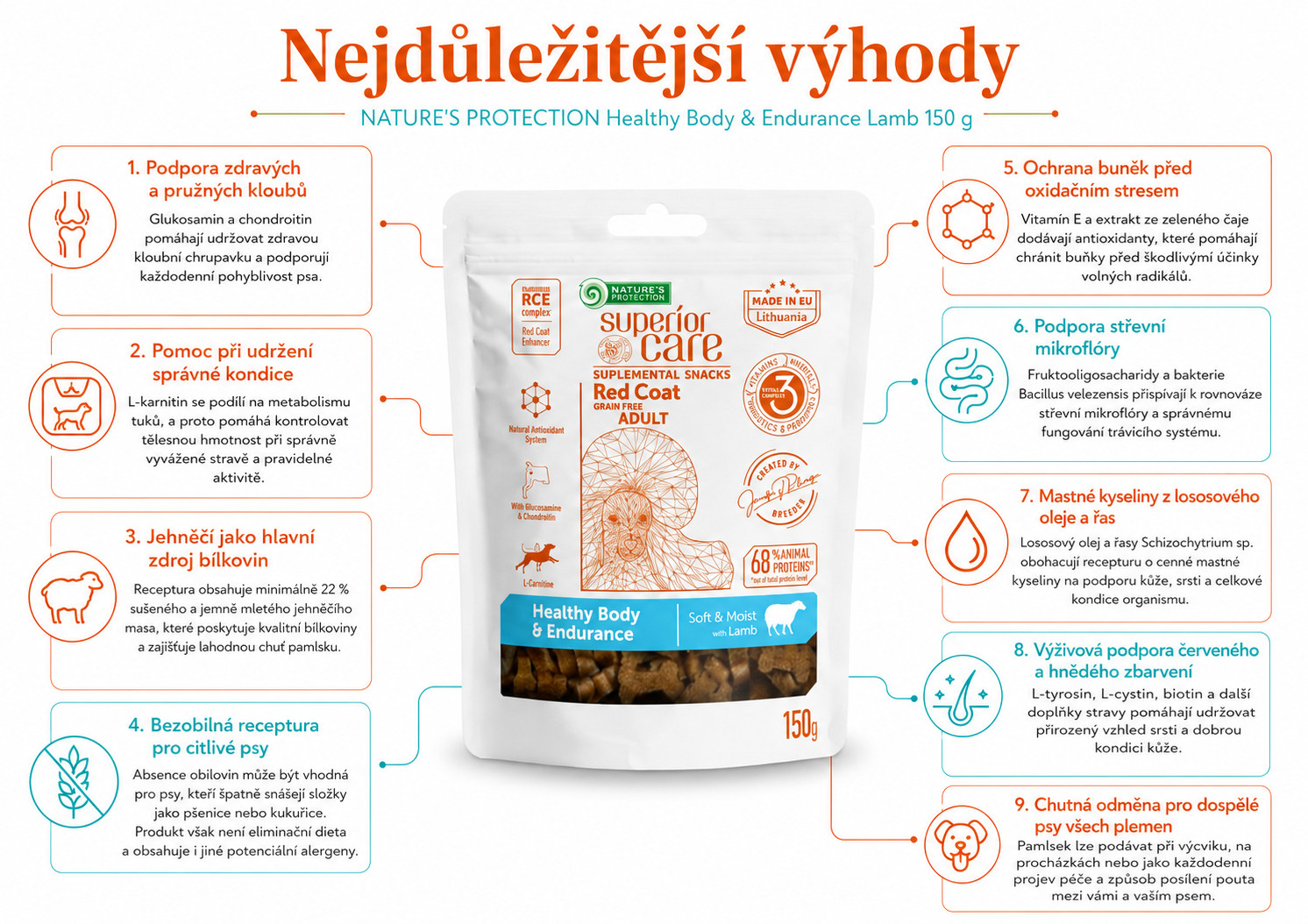 NATURE'S PROTECTION Healthy body & Endurance Lamb - pamlsek pro psa - 150g - foto 1