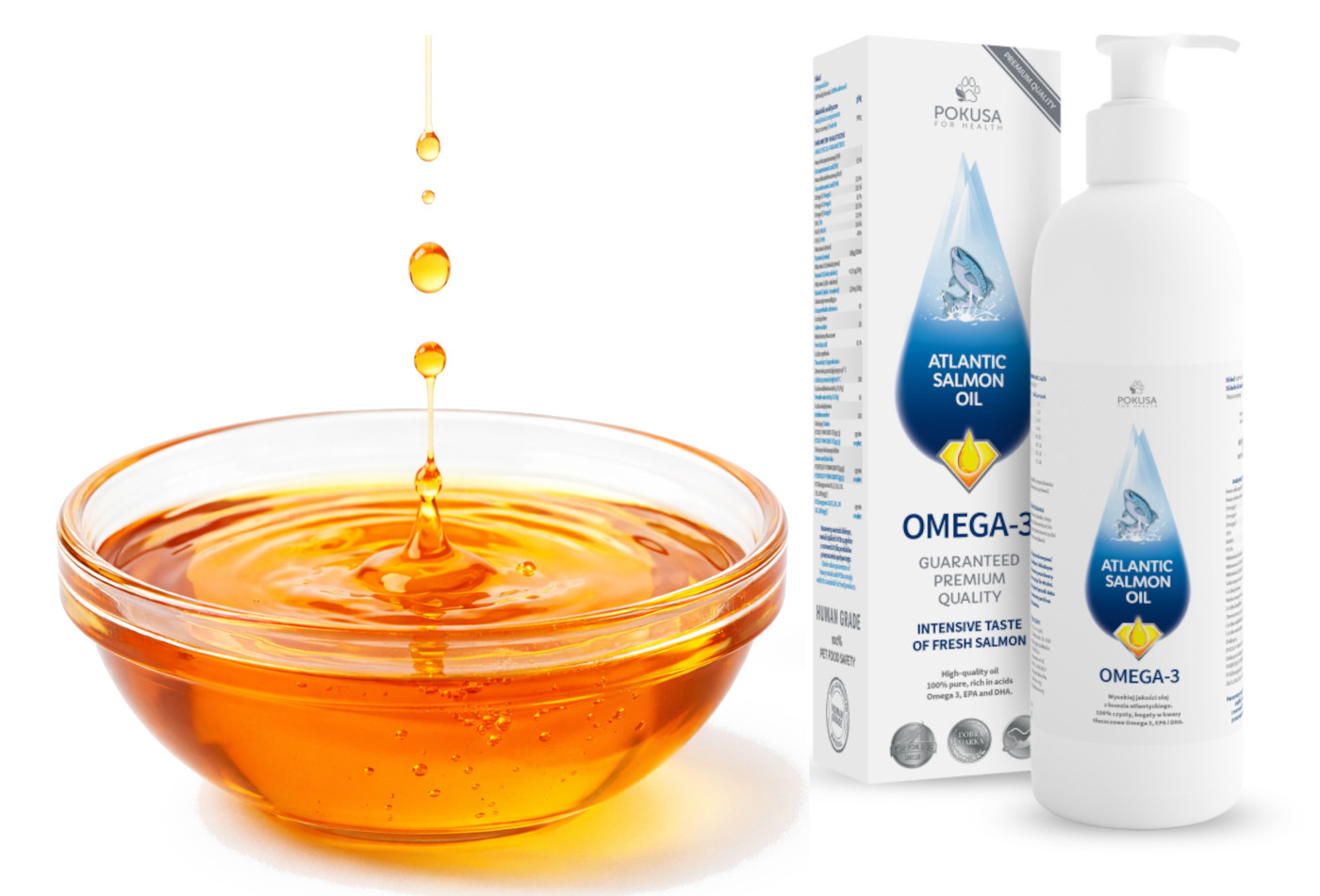 POKUSA RawDietLine Atlantic Salmon Oil - doplňky stravy pro psy a kočky - 100ml - foto 1