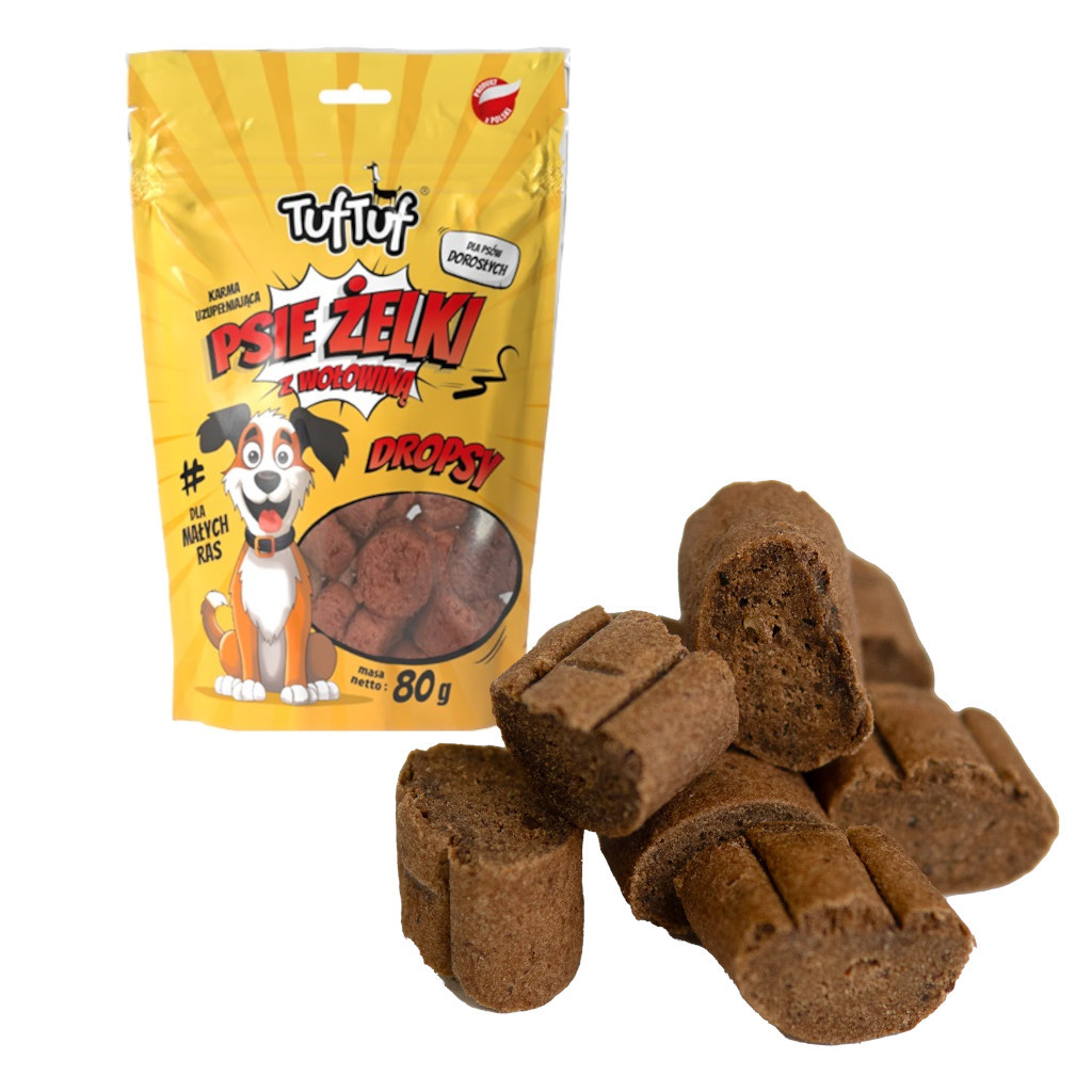 TUF TUF Dog gummies - beef drops - pamlsek pro psa - 80g - foto 1