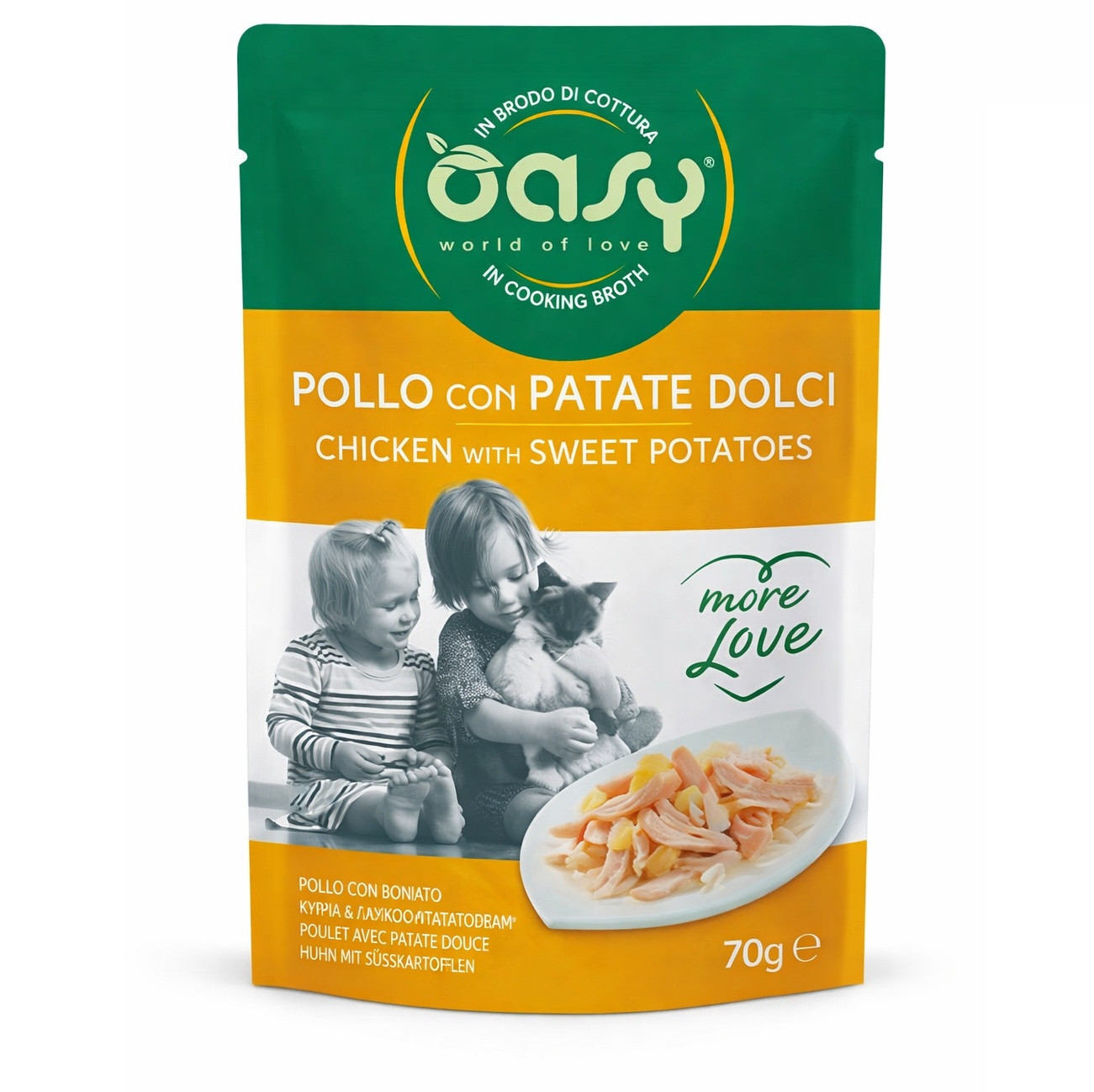 OASY More Love Mono Chicken with sweet potatoes - mokré krmivo pro kočky - 70g - foto 1