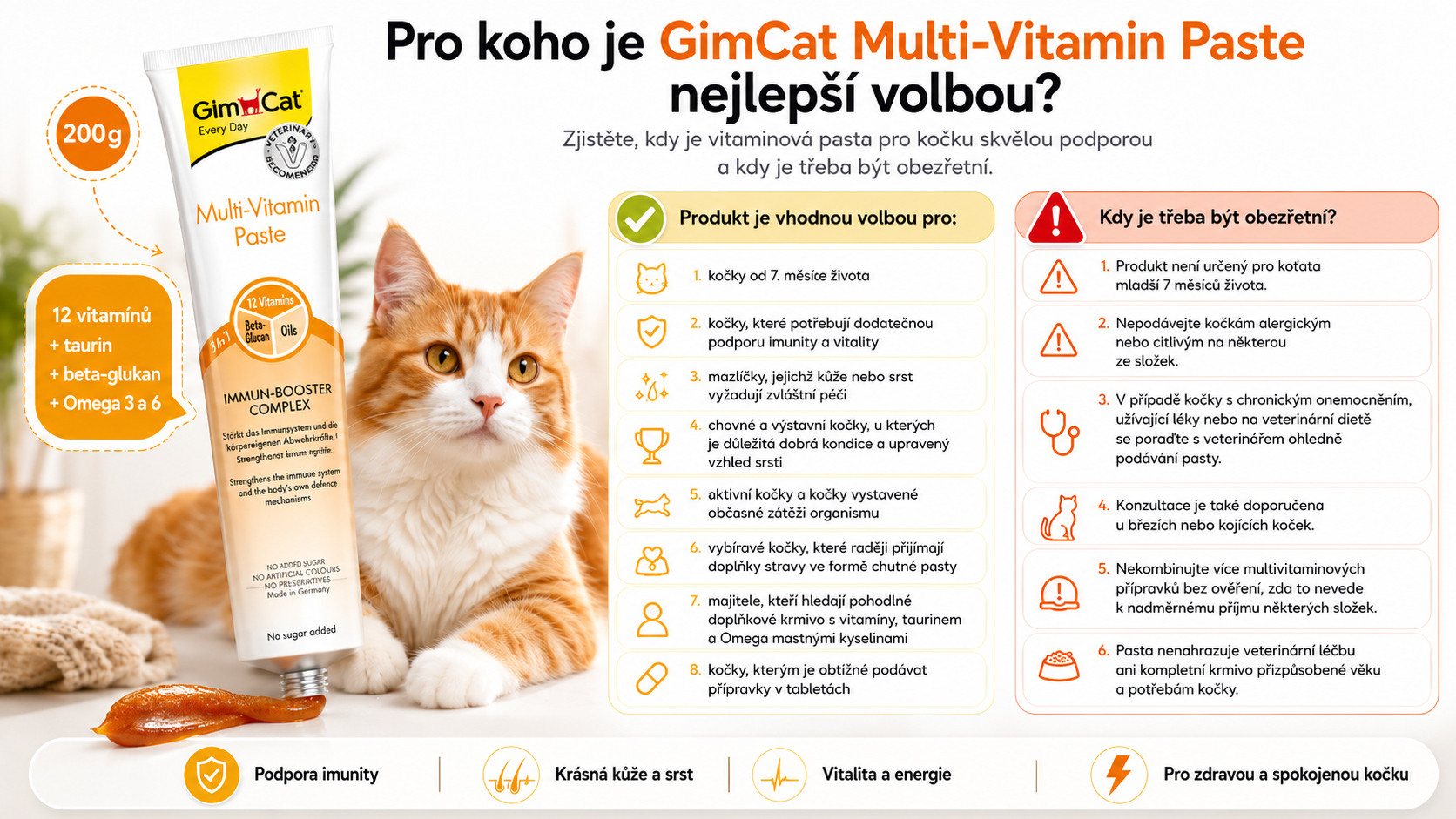 GIMCAT Multi-Vitamin Paste – pamlsek pro kočku – 200g - foto 2