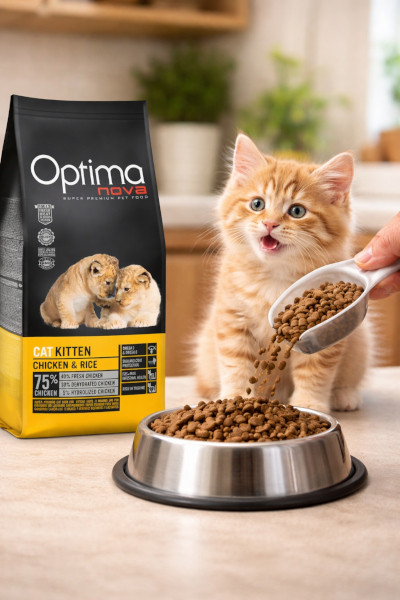 OPTIMANOVA Cat Kitten Chicken & Rice - suché krmivo pro kočky - 2kg - foto 2