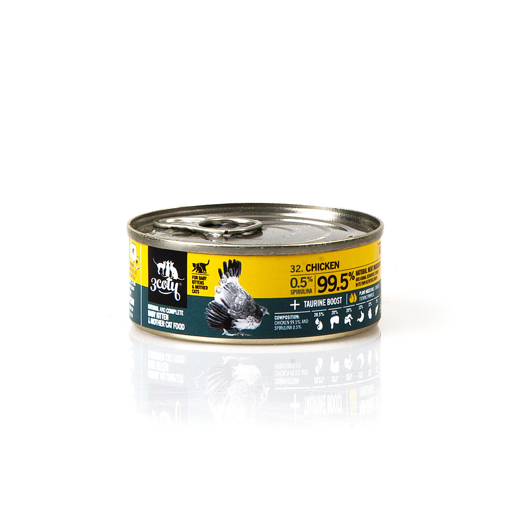 3COTY Chicken with spirulina For kittens and nursing cats - mokré krmivo pro kočky - 80g - foto 1