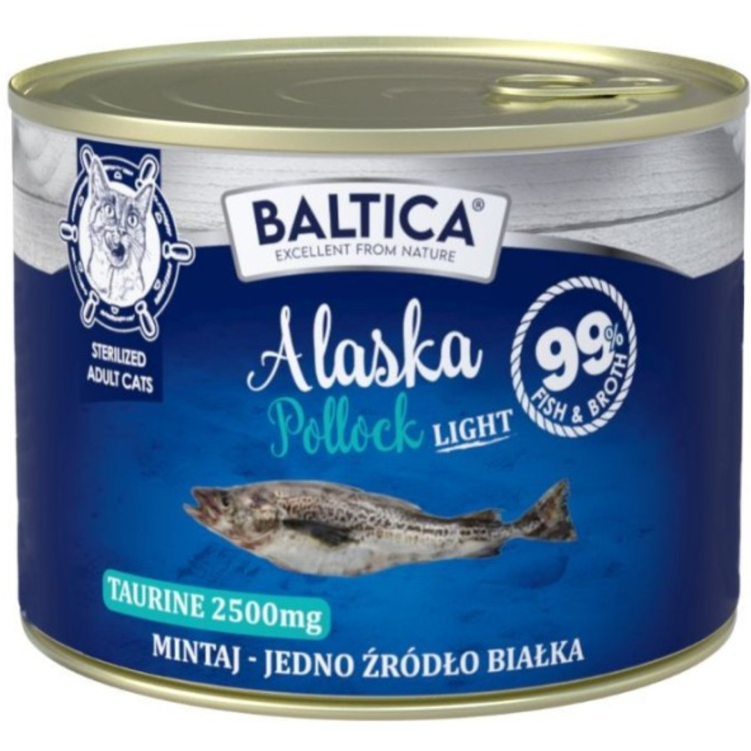 BALTICA Excellent Mono Treska pollak Light - mokré krmivo pro kočku - 6x185g - foto 1