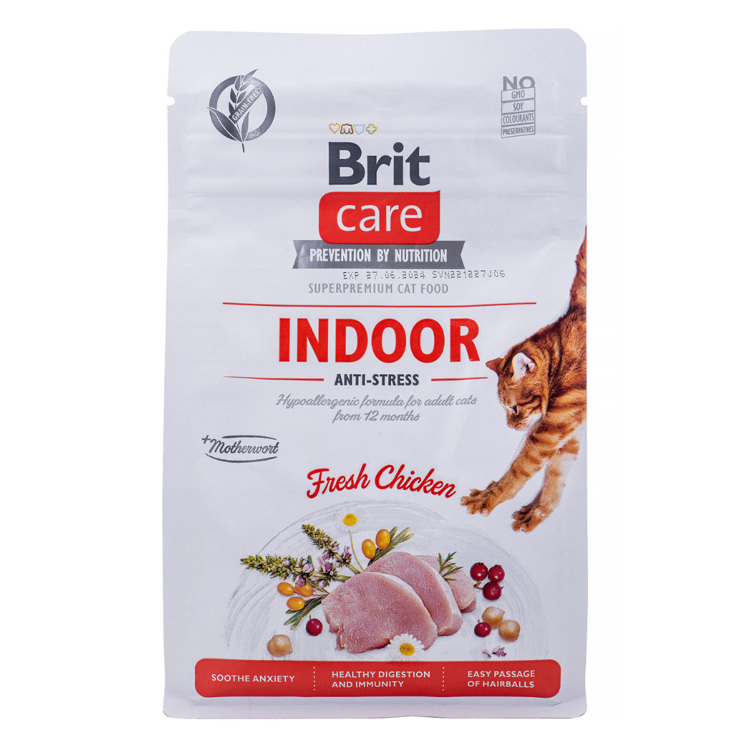 BRIT Care Grain-Free Adult Indoor Anti-Stress - suché krmivo pro kočky - 400 g - foto 1